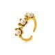 Pearl inlaid flower ring