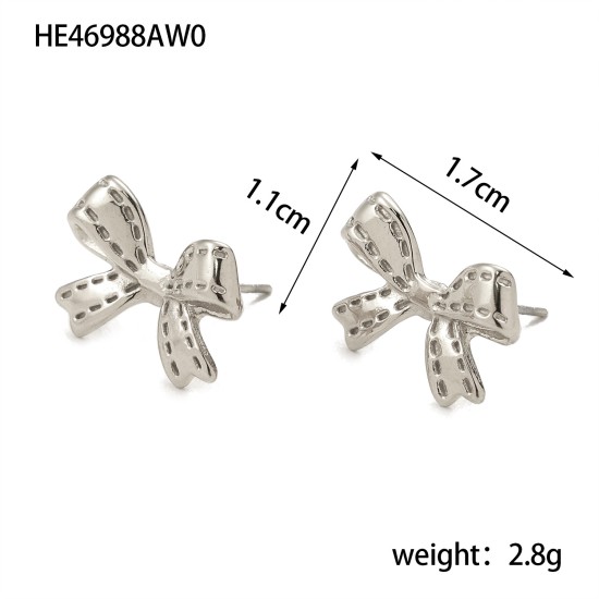 Bow titanium steel earrings IPG14K