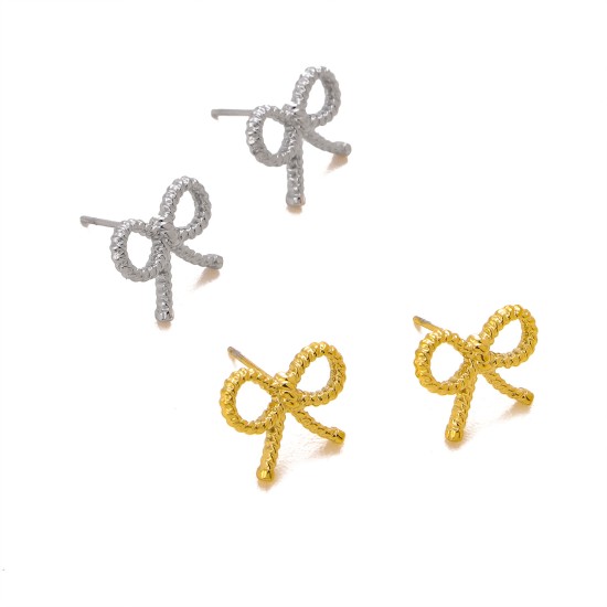 Bow titanium steel earrings IPG14K