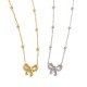 Bow steel ball chainsteel pendant necklace
