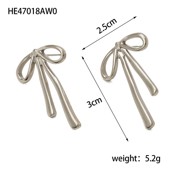 Bow titanium steel earrings IPG14K