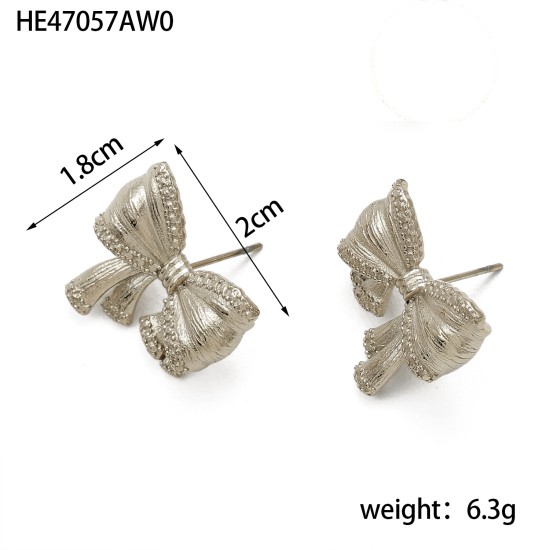 Bow titanium steel earrings IPG14K