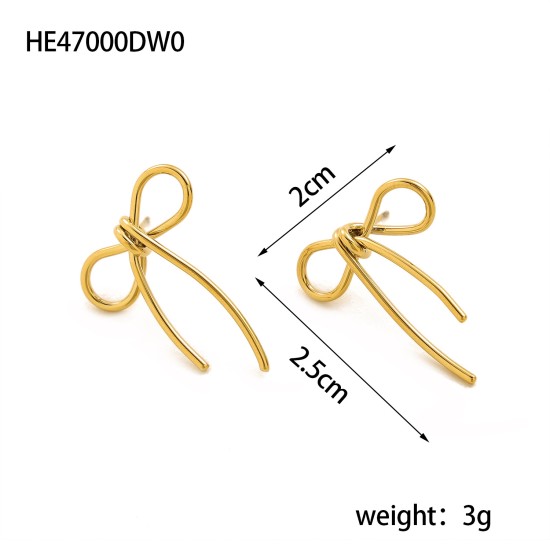 Bow titanium steel earrings IPG14K
