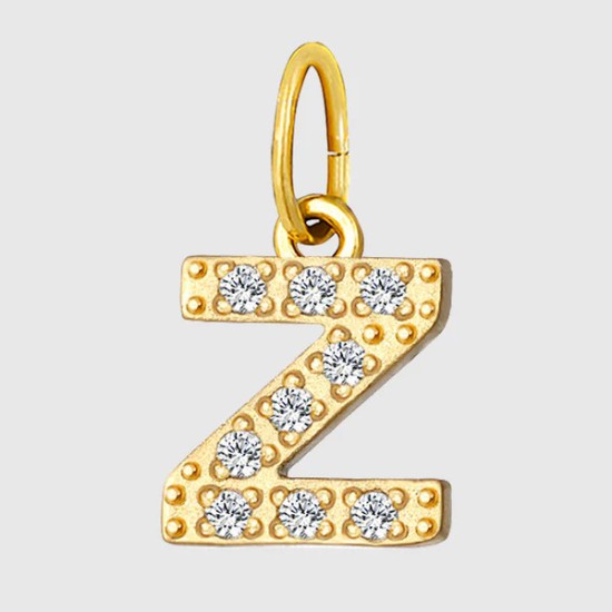 Micro inlaid with 26 diamond zircon letters