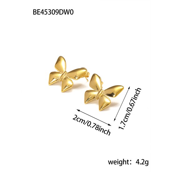 Bow titanium steel earrings IPG14K