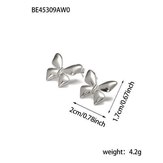 Bow titanium steel earrings IPG14K