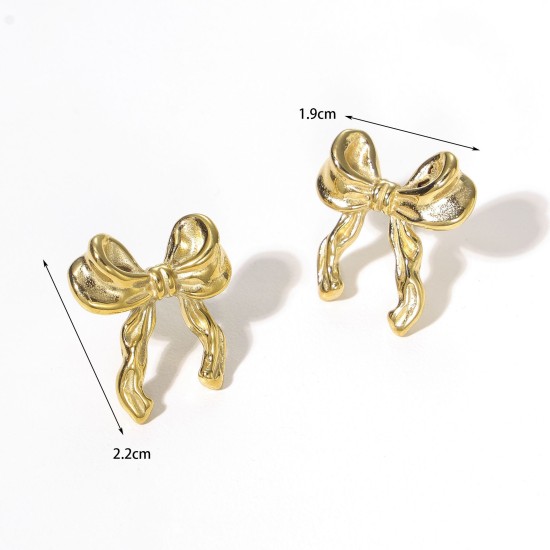 Bow titanium steel earrings IPG14K