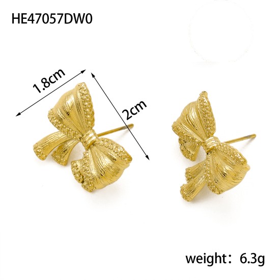 Bow titanium steel earrings IPG14K