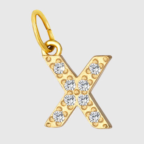 Micro inlaid with 26 diamond zircon letters