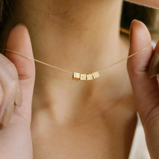 Corrosion of three-dimensional blocks with 26 English letters