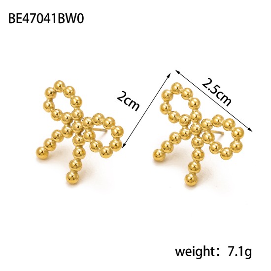 Bow titanium steel earrings IPG14K