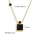Seven colored square crystal diamond steel necklace
