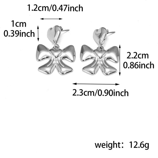 Bow titanium steel earrings IPG14K