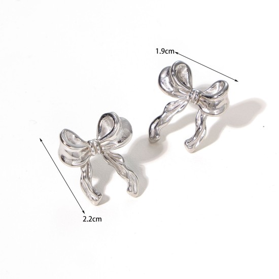 Bow titanium steel earrings IPG14K