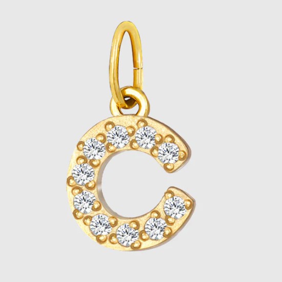 Micro inlaid with 26 diamond zircon letters