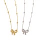 Bow steel ball chainsteel pendant necklace