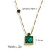 Seven colored square crystal diamond steel necklace