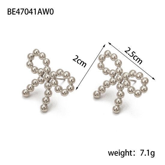 Bow titanium steel earrings IPG14K