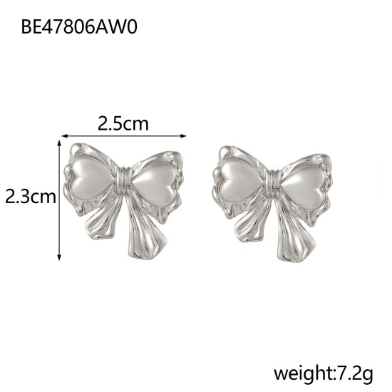 Bow titanium steel earrings IPG14K