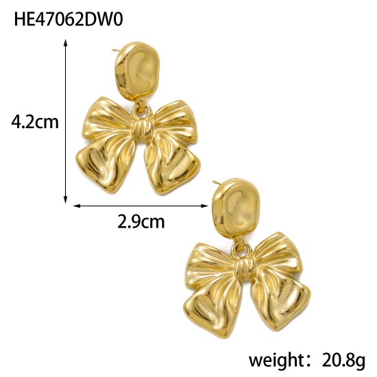 Bow titanium steel earrings IPG14K