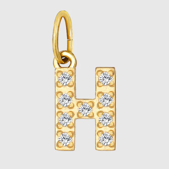 Micro inlaid with 26 diamond zircon letters