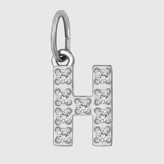 Micro inlaid with 26 diamond zircon letters