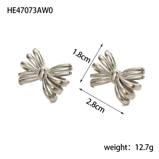 Bow titanium steel earrings IPG14K