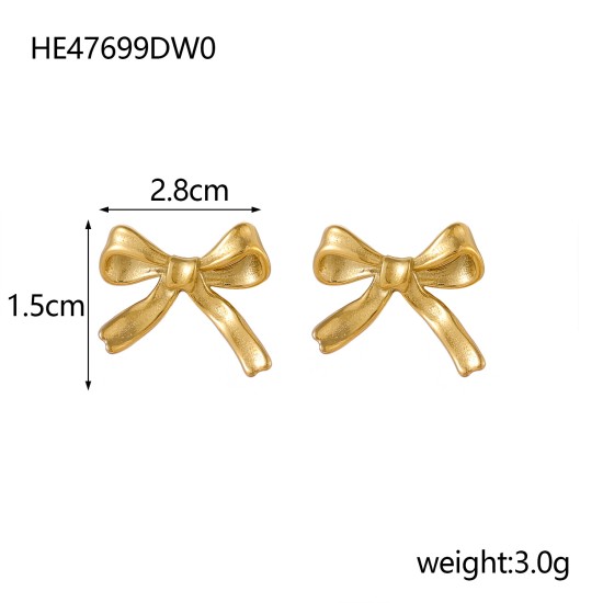 Bow titanium steel earrings IPG14K