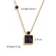 Seven colored square crystal diamond steel necklace