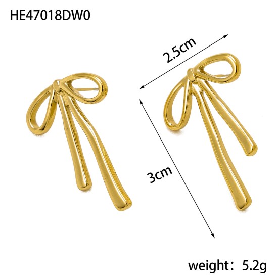 Bow titanium steel earrings IPG14K