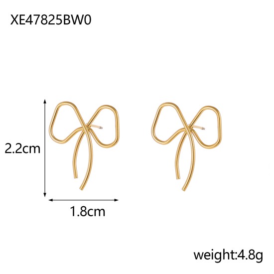 Bow titanium steel earrings IPG14K