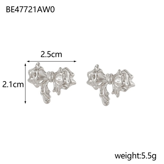 Bow titanium steel earrings IPG14K