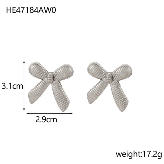 Bow titanium steel earrings IPG14K