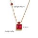 Seven colored square crystal diamond steel necklace