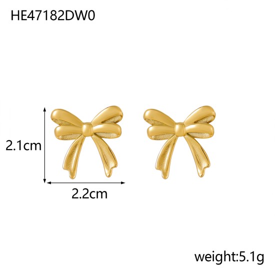 Bow titanium steel earrings IPG14K