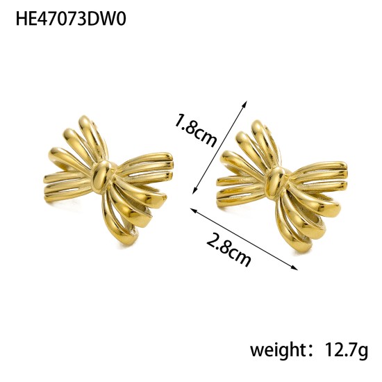 Bow titanium steel earrings IPG14K