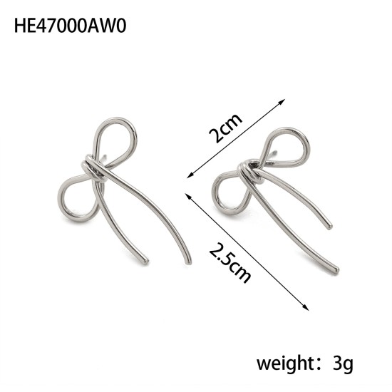 Bow titanium steel earrings IPG14K