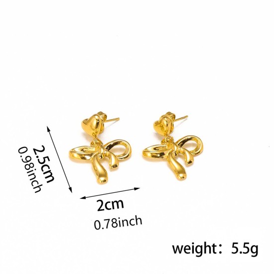 Bow titanium steel earrings IPG14K
