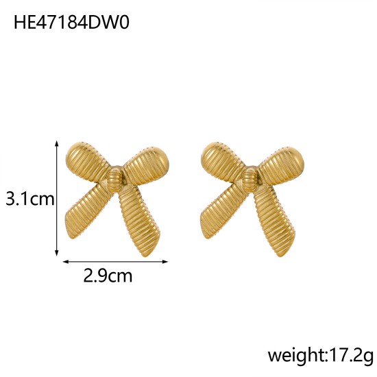 Bow titanium steel earrings IPG14K