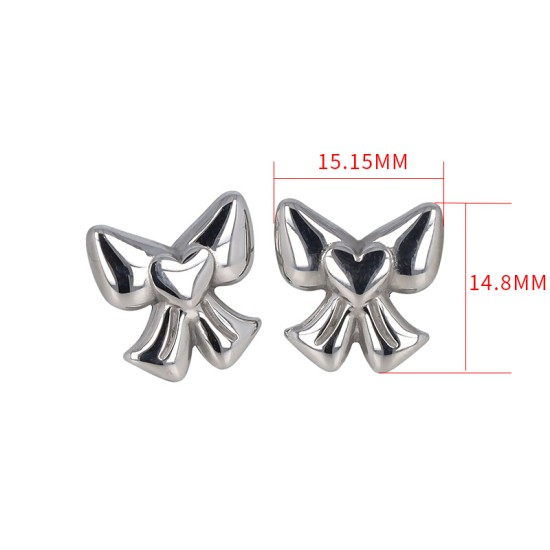 Bow titanium steel earrings IPG14K