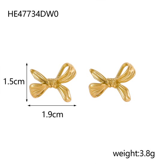 Bow titanium steel earrings IPG14K