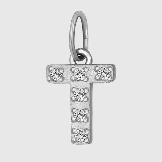 Micro inlaid with 26 diamond zircon letters