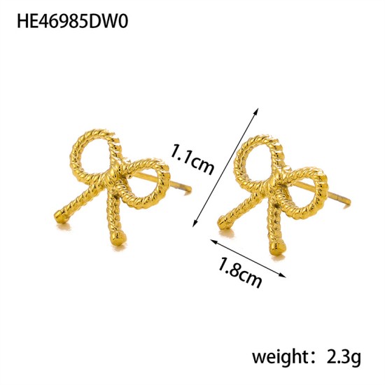 Bow titanium steel earrings IPG14K