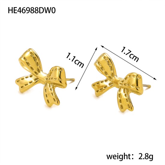Bow titanium steel earrings IPG14K