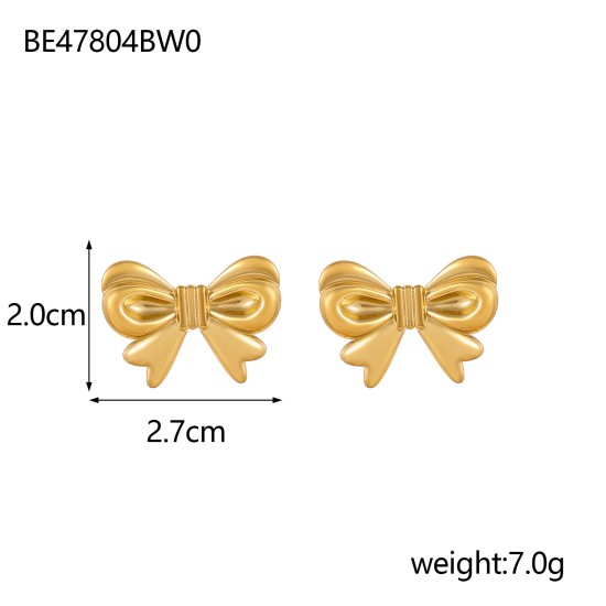 Bow titanium steel earrings IPG14K