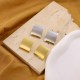 Curved square earrings titanium steel electroplated polished earrings