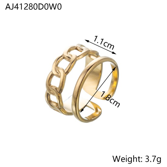 Chain hollow titanium steel open ring