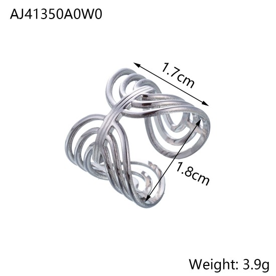 Chain hollow titanium steel open ring