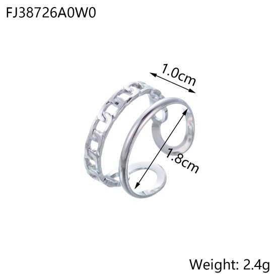 Chain hollow titanium steel open ring