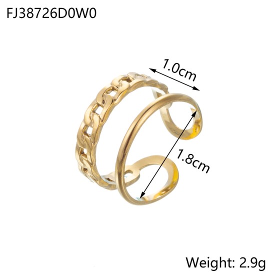 Chain hollow titanium steel open ring